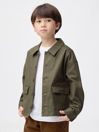 KIDS(男女兼用)ワークジャケット 【KIDS・TEEN】 【キッズ アウター】【GU公式/ジーユー】 【OLIVE】 KIDS(男女兼用)ワークジャケット 【KIDS・TEEN】 【キッズ アウター】【GU公式/ジーユー】 【OLIVE】