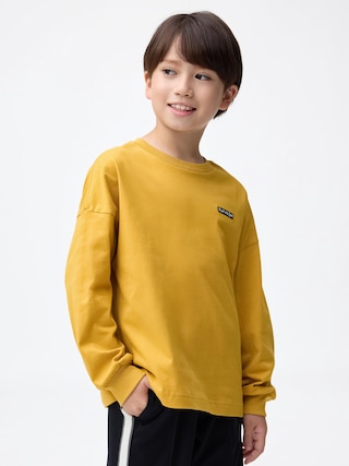 KIDS(男女兼用) コットンワンポイントT(長袖) 【KIDS・TEEN】 【キッズ Tシャツ・スウェット・ニット】【GU公式/ジーユー】 【YELLOW】 KIDS(男女兼用) コットンワンポイントT(長袖) 【KIDS・TEEN】 【キッズ Tシャツ・スウェット・ニット】【GU公式/ジーユー】 【YELLOW】
