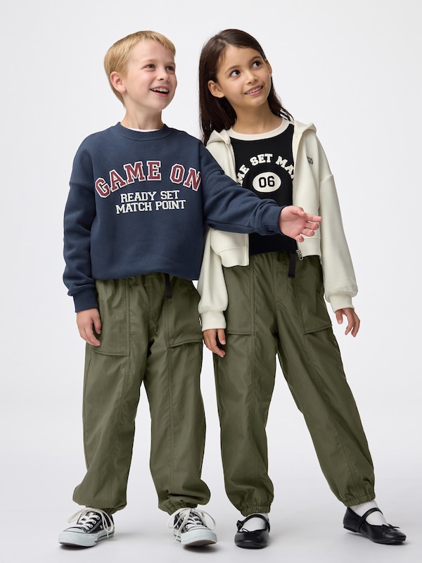 KIDS(男女兼用)裏フリースワイドジョガーパンツ