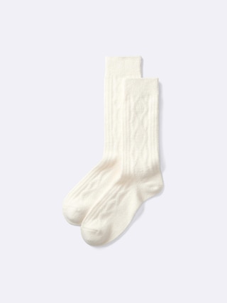 スタイルヒートソックス(ケーブル) 【メンズ】 【インナー・下着】【GU公式/ジーユー】 【OFF WHITE】