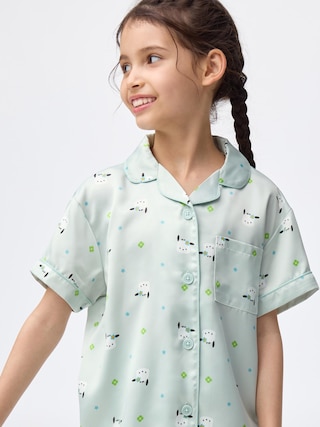 GIRLSサテンパジャマ(半袖&ショートパンツ) Sanrio characters 【KIDS・TEEN】 【キッズ ルームウェア】【GU公式/ジーユー】 【LIGHT GREEN】 GIRLSサテンパジャマ(半袖&ショートパンツ) Sanrio characters 【KIDS・TEEN】 【キッズ ルームウェア】【GU公式/ジーユー】 【LIGHT GREEN】