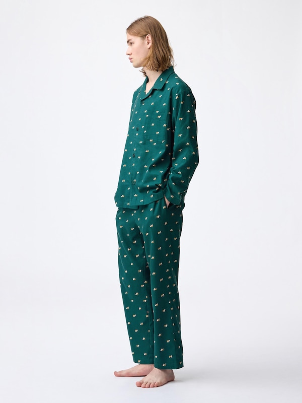 フランネルパジャマ(長袖&ロングパンツ)(プリント)+EC