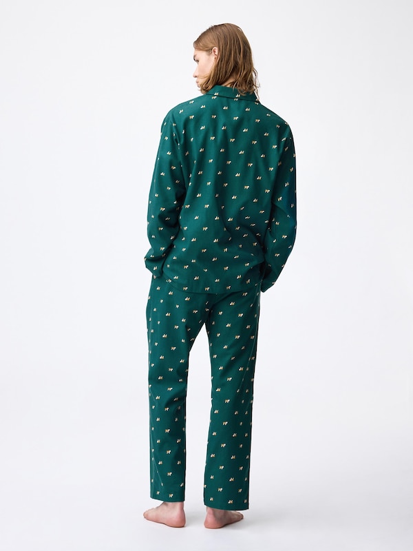 フランネルパジャマ(長袖&ロングパンツ)(プリント)+EC