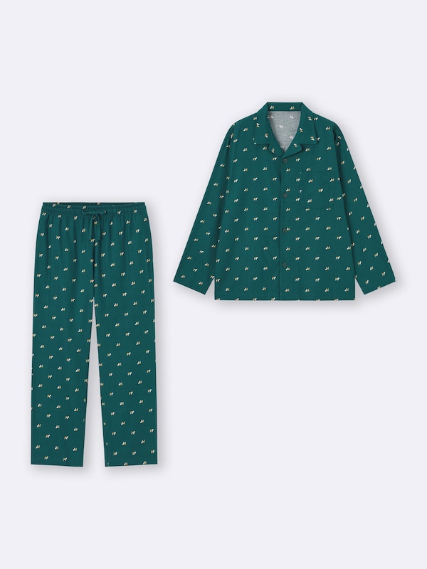 フランネルパジャマ(長袖&ロングパンツ)(プリント)+EC