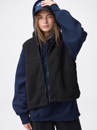 ボアフリースベスト+X 【レディース】 【Tシャツ・カットソー・ブラフィール】【GU公式/ジーユー】 【BLACK】 ボアフリースベスト+X 【レディース】 【Tシャツ・カットソー・ブラフィール】【GU公式/ジーユー】 【BLACK】