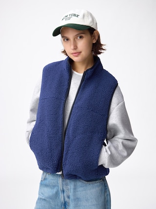 ボアフリースベスト+X 【レディース】 【Tシャツ・カットソー・ブラフィール】【GU公式/ジーユー】 【BLUE】 ボアフリースベスト+X 【レディース】 【Tシャツ・カットソー・ブラフィール】【GU公式/ジーユー】 【BLUE】
