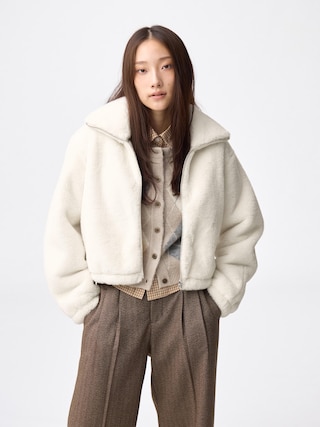 フラッフィーブルゾン 【レディース】 【アウター】【GU公式/ジーユー】 【NATURAL】 フラッフィーブルゾン 【レディース】 【アウター】【GU公式/ジーユー】 【NATURAL】