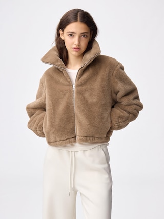 フラッフィーブルゾン 【レディース】 【アウター】【GU公式/ジーユー】 【BROWN】 フラッフィーブルゾン 【レディース】 【アウター】【GU公式/ジーユー】 【BROWN】