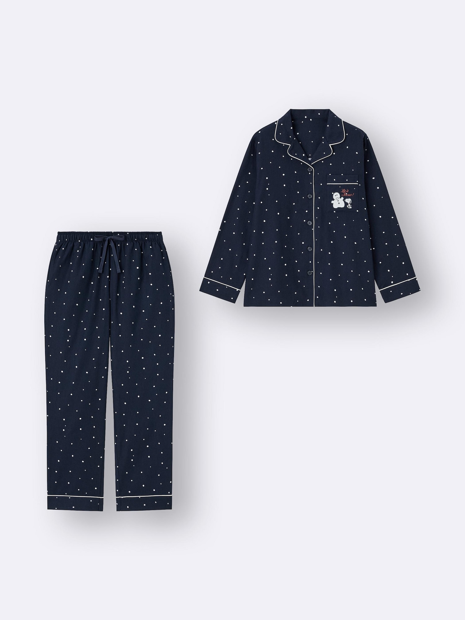 GU公式 | フランネルパジャマ(長袖&ロングパンツ) Peanuts(レディース)