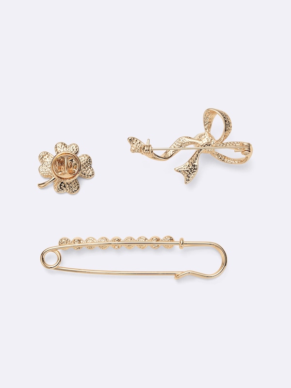 パールライクモチーフブローチ3P