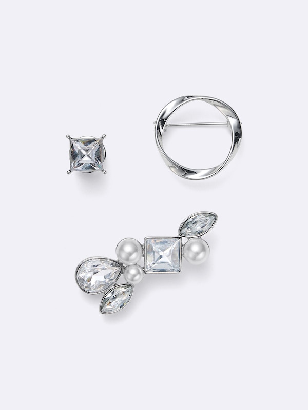 パールライクモチーフブローチ3P