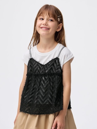 GIRLSビスチェコンビネーションT(ノースリーブ) 【KIDS・TEEN】 【キッズ Tシャツ・スウェット・ニット】【GU公式/ジーユー】 【BLACK】 GIRLSビスチェコンビネーションT(ノースリーブ) 【KIDS・TEEN】 【キッズ Tシャツ・スウェット・ニット】【GU公式/ジーユー】 【BLACK】