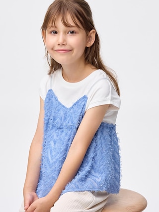 GIRLSビスチェコンビネーションT(ノースリーブ) 【KIDS・TEEN】 【キッズ Tシャツ・スウェット・ニット】【GU公式/ジーユー】 【BLUE】 GIRLSビスチェコンビネーションT(ノースリーブ) 【KIDS・TEEN】 【キッズ Tシャツ・スウェット・ニット】【GU公式/ジーユー】 【BLUE】