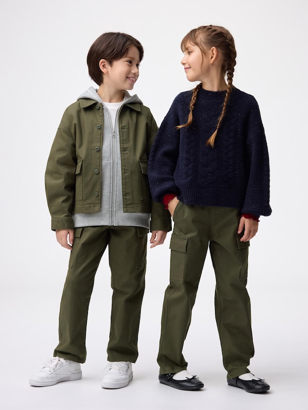 KIDS(男女兼用)ストレッチストレートカーゴパンツ