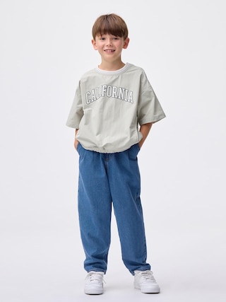 KIDS(男女兼用) デニムキャロットパンツ 【KIDS・TEEN】 【キッズ パンツ・スカート】【GU公式/ジーユー】 【BLUE】 KIDS(男女兼用) デニムキャロットパンツ 【KIDS・TEEN】 【キッズ パンツ・スカート】【GU公式/ジーユー】 【BLUE】