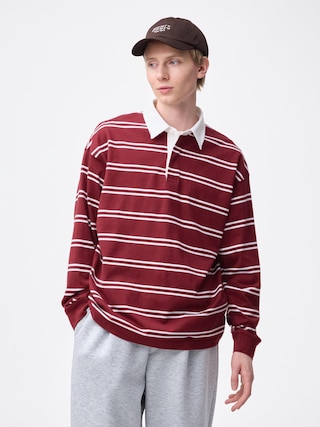 ラガーシャツ(ボーダー) 【メンズ】 【Tシャツ・カットソー】【GU公式/ジーユー】 【WINE】 ラガーシャツ(ボーダー) 【メンズ】 【Tシャツ・カットソー】【GU公式/ジーユー】 【WINE】