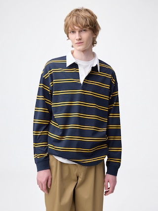 ラガーシャツ(ボーダー) 【メンズ】 【Tシャツ・カットソー】【GU公式/ジーユー】 【NAVY】 ラガーシャツ(ボーダー) 【メンズ】 【Tシャツ・カットソー】【GU公式/ジーユー】 【NAVY】