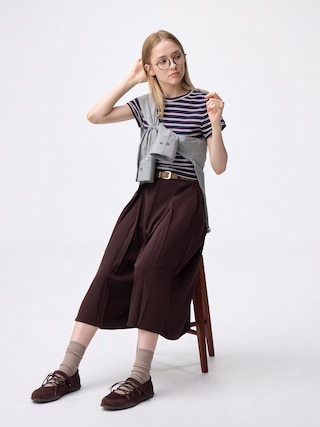 ドレープキュロッツQ 【レディース】 【スカート】【GU公式/ジーユー】 【DARK BROWN】 ドレープキュロッツQ 【レディース】 【スカート】【GU公式/ジーユー】 【DARK BROWN】