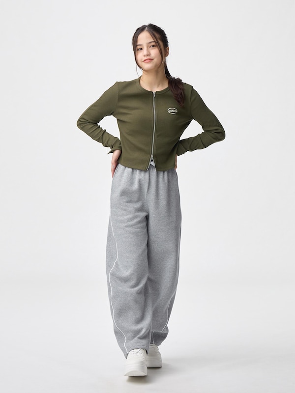 GIRLSヘビーウェイトスウェットバレルレッグパンツJR