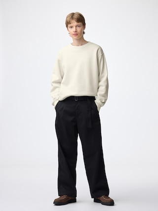 チノベルテッドパンツNTQ+E 【メンズ】 【パンツ】【GU公式/ジーユー】 【BLACK】