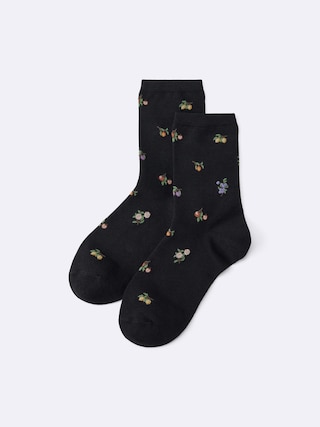 クルーソックス(フルーツ) 【レディース】 【インナー・下着】【GU公式/ジーユー】 【BLACK】 クルーソックス(フルーツ) 【レディース】 【インナー・下着】【GU公式/ジーユー】 【BLACK】