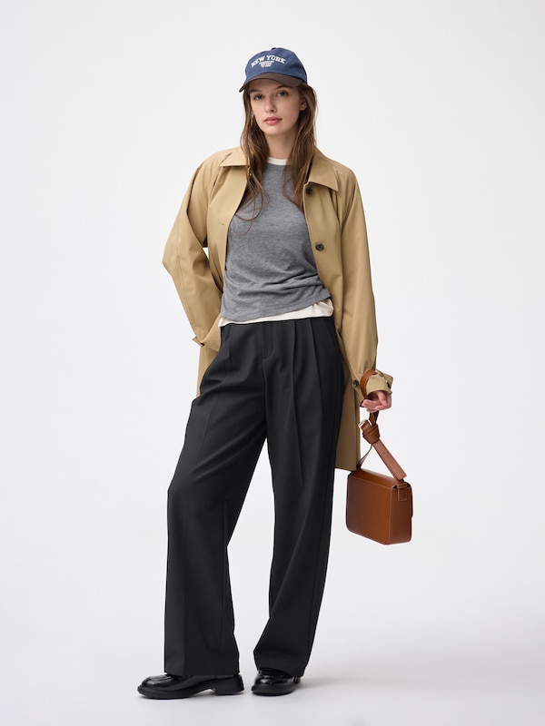 タックワイドパンツ+EC(丈長め80.0cm)