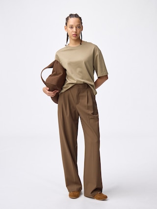 タックワイドパンツ+EC(丈長め80.0cm) 【レディース】 【パンツ】【GU公式/ジーユー】 【BROWN】 タックワイドパンツ+EC(丈長め80.0cm) 【レディース】 【パンツ】【GU公式/ジーユー】 【BROWN】