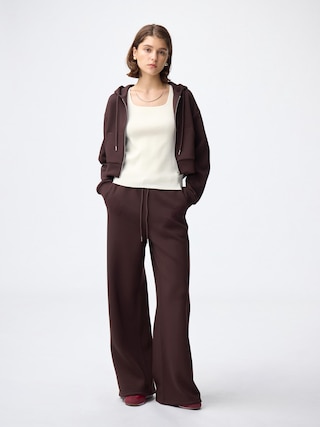 パフスウェットバギーパンツ+EC(丈長め77.0cm) 【レディース】 【パンツ】【GU公式/ジーユー】 【DARK BROWN】 パフスウェットバギーパンツ+EC(丈長め77.0cm) 【レディース】 【パンツ】【GU公式/ジーユー】 【DARK BROWN】