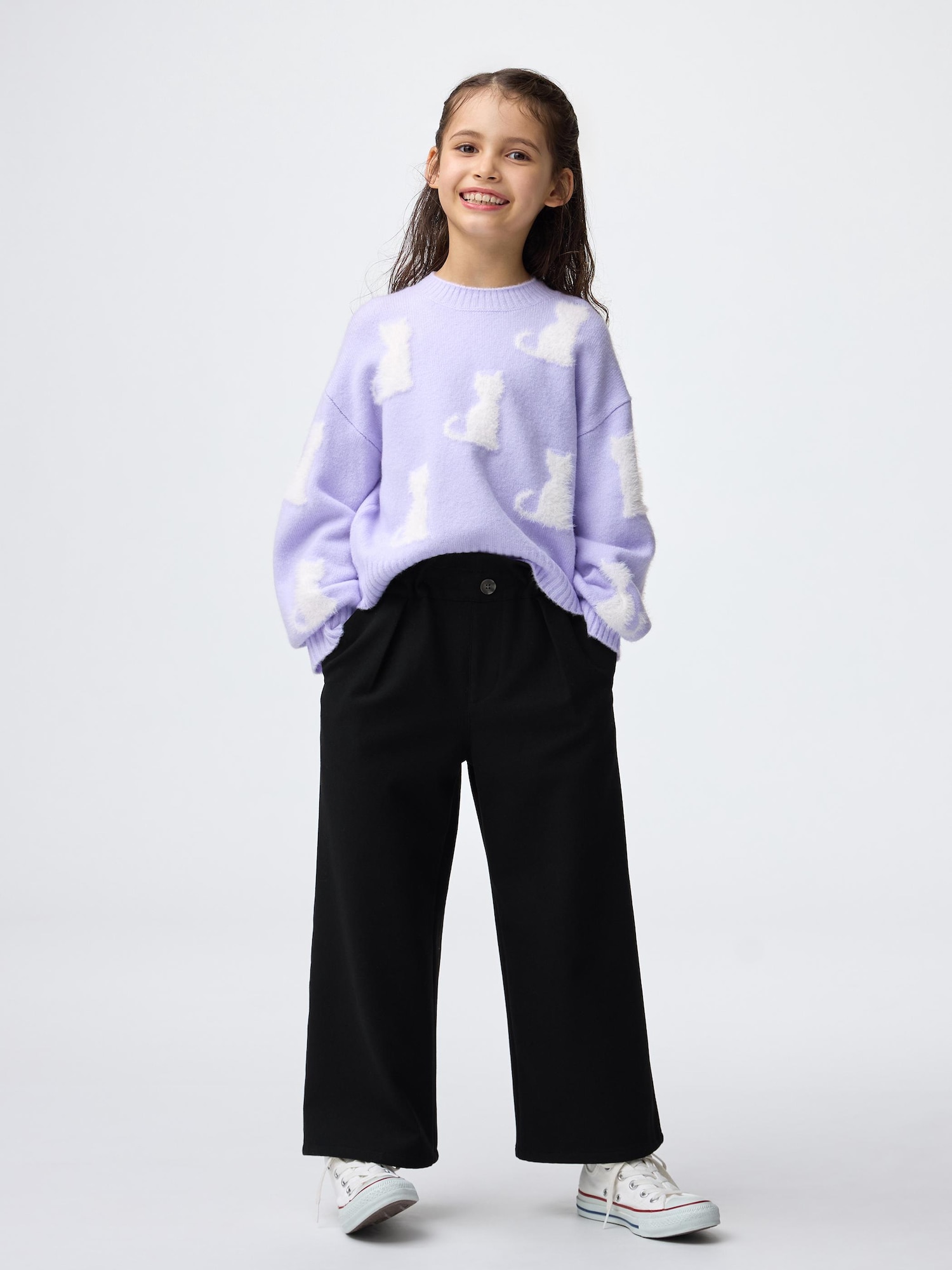 GIRLS起毛ワイドパンツ