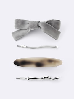 ベロアリボンヘアピン4P