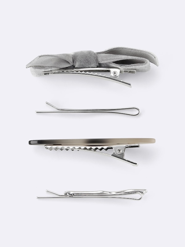 ベロアリボンヘアピン4P