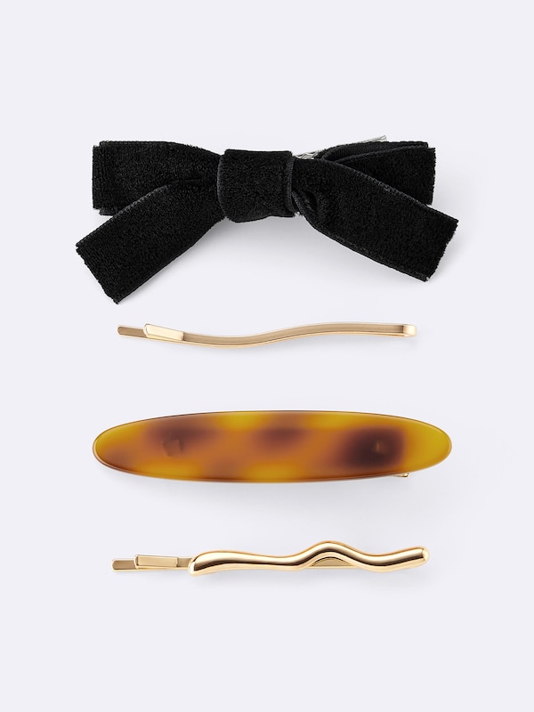 ベロアリボンヘアピン4P