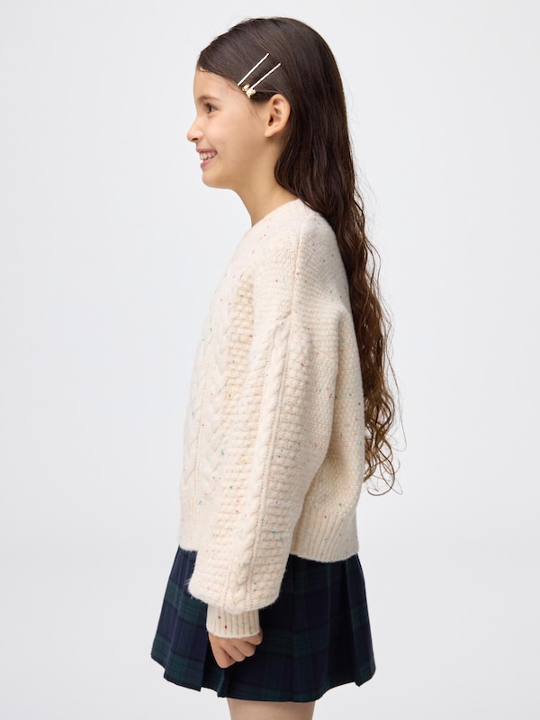 GIRLSパフニットカラーネップケーブルセーター