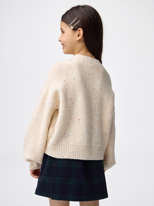 GIRLSパフニットカラーネップケーブルセーター