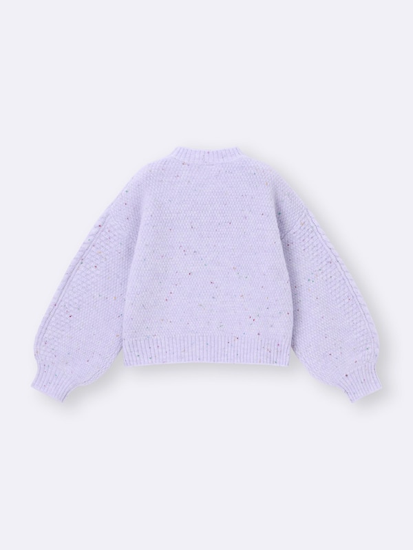 GIRLSパフニットカラーネップケーブルセーター