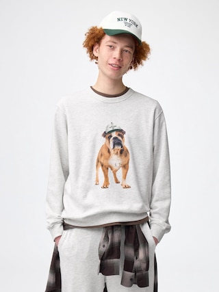 スウェットプルオーバー(ドッグ) 【メンズ】 【スウェット】【GU公式/ジーユー】 【OFF WHITE】 スウェットプルオーバー(ドッグ) 【メンズ】 【スウェット】【GU公式/ジーユー】 【OFF WHITE】