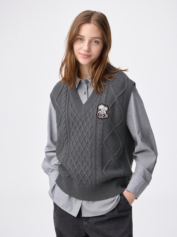 ケーブルニットベスト Kirby