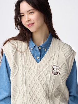 ケーブルニットベスト Kirby