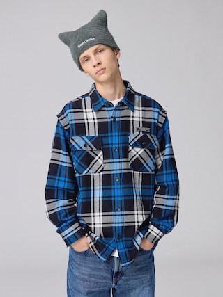 ヘビーフランネルシャツ UNDERCOVER 【メンズ】 【シャツ・ポロシャツ】【GU公式/ジーユー】 【BLUE】 ヘビーフランネルシャツ UNDERCOVER 【メンズ】 【シャツ・ポロシャツ】【GU公式/ジーユー】 【BLUE】