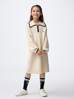 GIRLSハーフジップニットワンピース+E