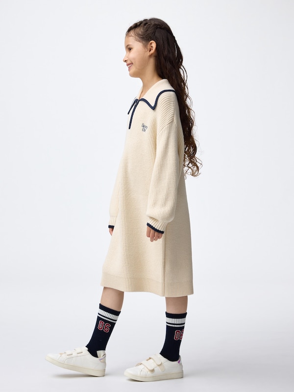 GIRLSハーフジップニットワンピース+E