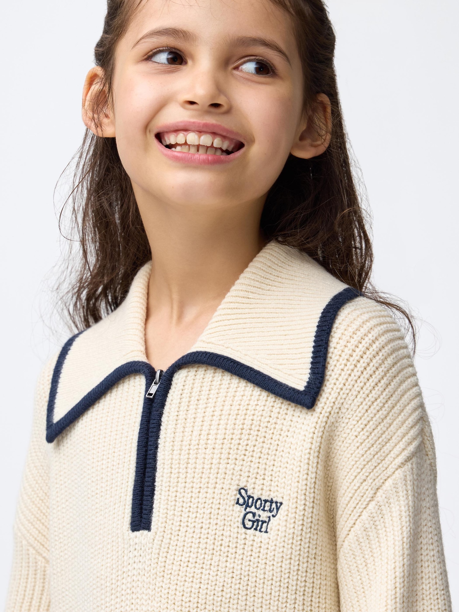 GU公式 | GIRLSハーフジップニットワンピース+E