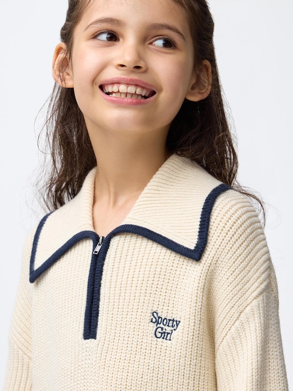 GIRLSハーフジップニットワンピース+E