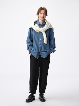 マシュマロフィールイージーパンツ+E 【メンズ】 【ルームウェア・パジャマ】【GU公式/ジーユー】 【BLACK】