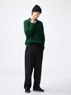 ワイドスラックス(ストライプ)(丈標準69.5～73.5cm)