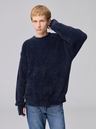 シャギークルーネックセーター UNDERCOVER 【メンズ】 【ニット・カーディガン】【GU公式/ジーユー】 【NAVY】 シャギークルーネックセーター UNDERCOVER 【メンズ】 【ニット・カーディガン】【GU公式/ジーユー】 【NAVY】