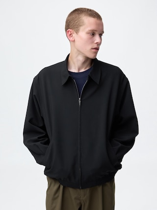 ジップアップブルゾン 【メンズ】 【アウター】【GU公式/ジーユー】 【BLACK】 ジップアップブルゾン 【メンズ】 【アウター】【GU公式/ジーユー】 【BLACK】