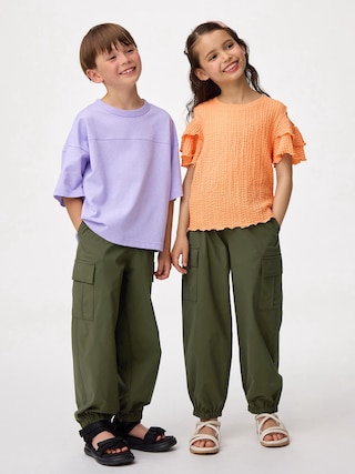 KIDS(男女兼用)ドライワイドカーゴジョガーパンツ+E 【KIDS・TEEN】 【キッズ パンツ・スカート】【GU公式/ジーユー】 【OLIVE】 KIDS(男女兼用)ドライワイドカーゴジョガーパンツ+E 【KIDS・TEEN】 【キッズ パンツ・スカート】【GU公式/ジーユー】 【OLIVE】
