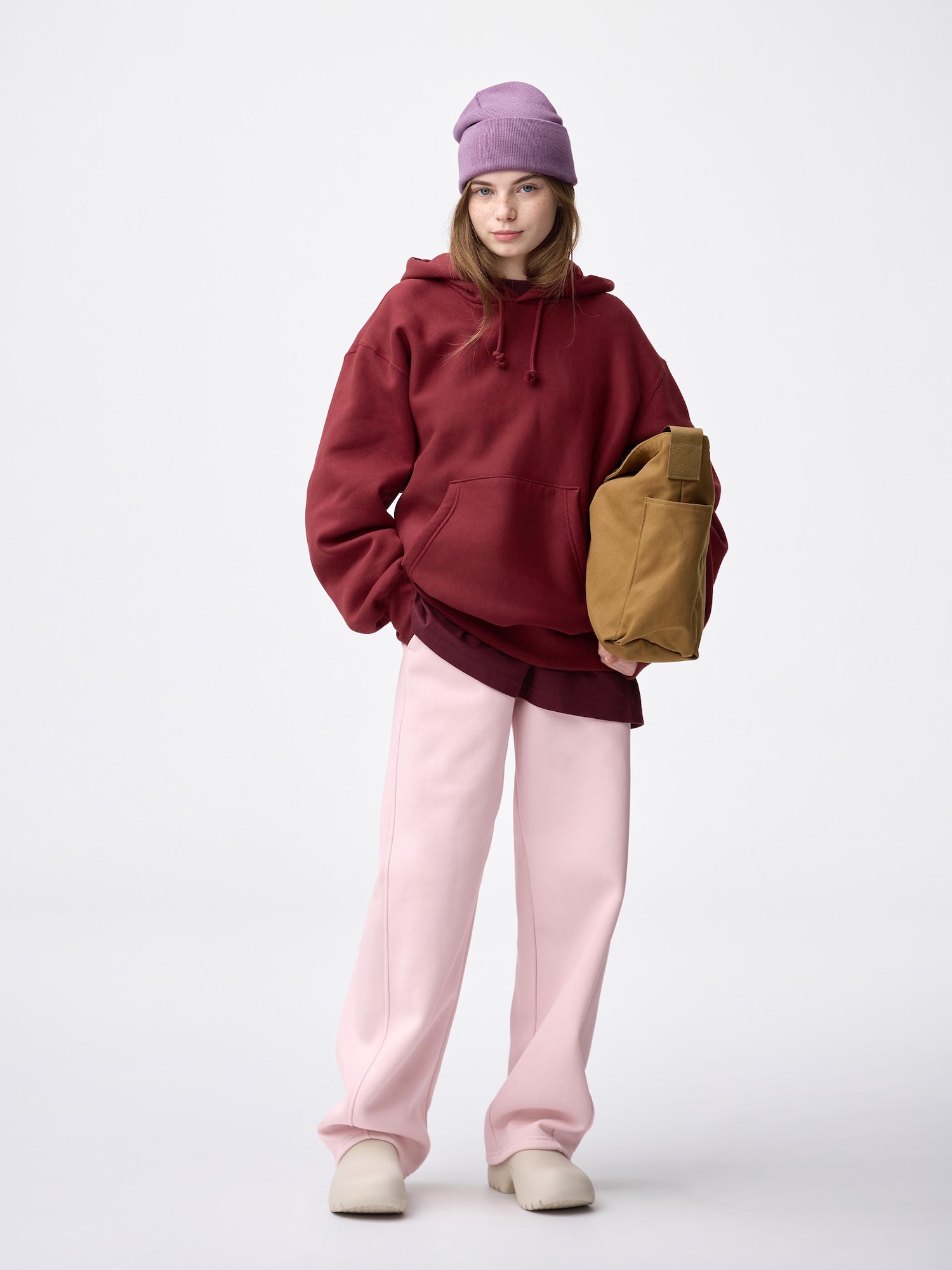 GU公式 | ヘビーウェイトスウェットバレルレッグパンツ+EC(丈長め77.5cm)