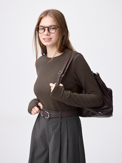 ウォームスムースクルーネックT(12分袖)